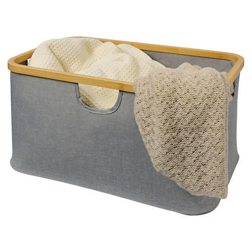 Bamboo Collapsible Basket, Grey