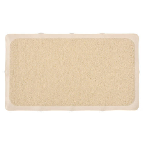 Loofah Anti-Slip Bath Mat, Beige