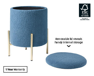 Bouclé Storage Ottoman