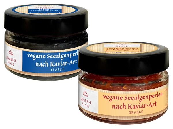 Vegane Seealgenperlen nach Kaviar-Art