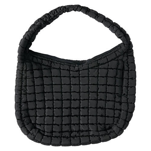 Quilted Carryall Tote, Black