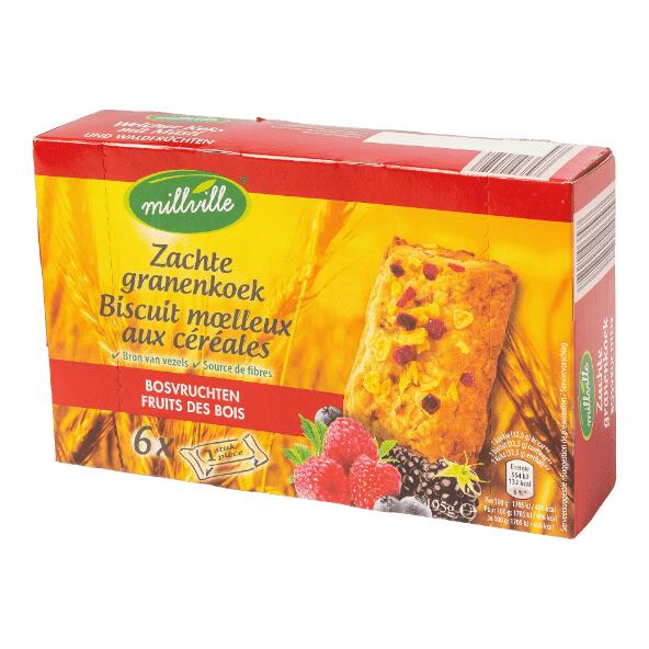MILLVILLE(R) 				Biscuits moelleux aux céréales, 6 pcs