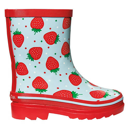 Girl's Rain Boots - Strawberry, 7/8