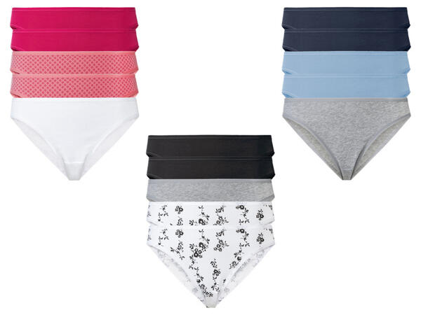 esmara(R) Damen Minislips, 5 Stück, mit hohem Baumwollanteil