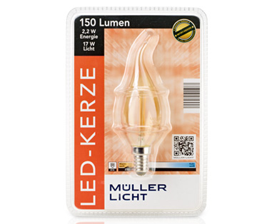 MÜLLER-LICHT LED-Design Glasserie Sonderform Kerze, nicht dimmbar