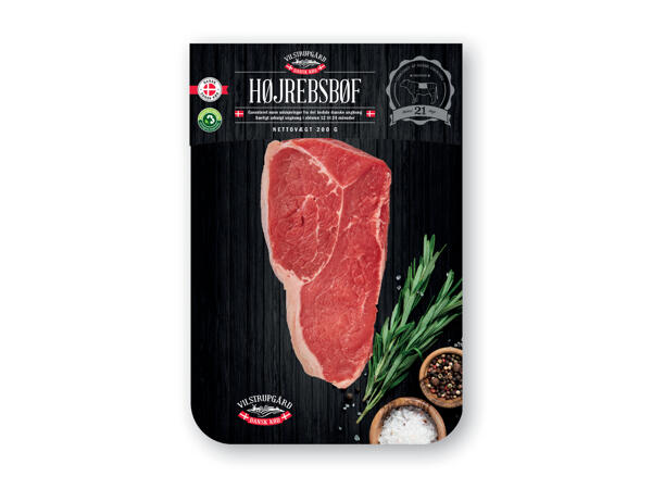 Ribeye steak, højrebsbøf, frokost- eller minutbøffer