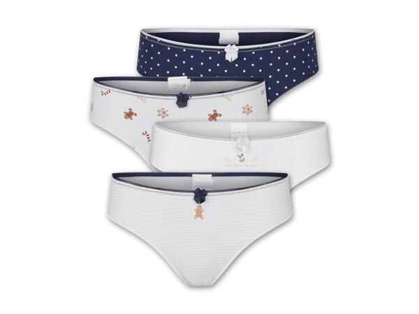 Damen Slips, 4 Stück/Herren Boxershorts, 2 Stück