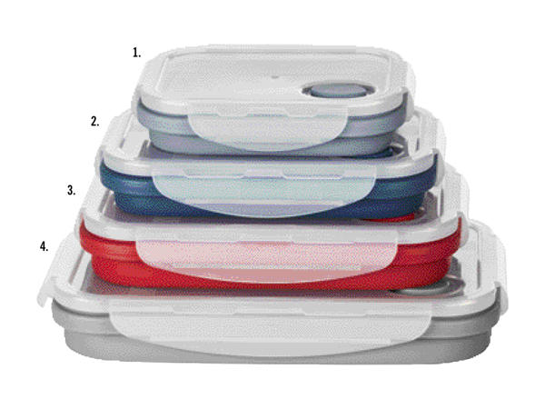 Boîtes de conservation pliables, 4 pièces