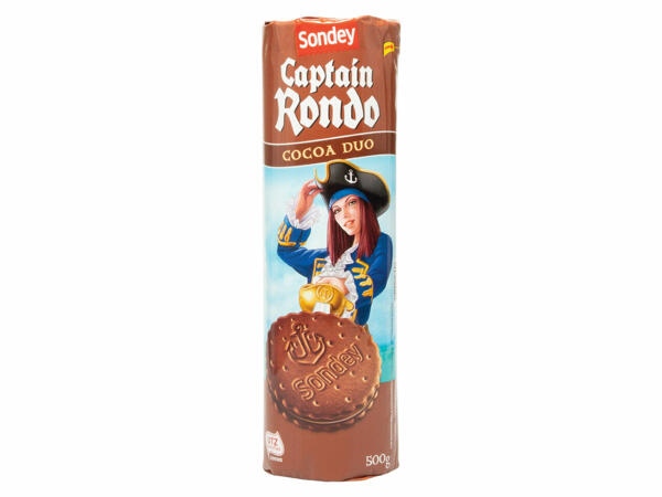 Biscuiți sandwich cu 46% cremă de cacao
