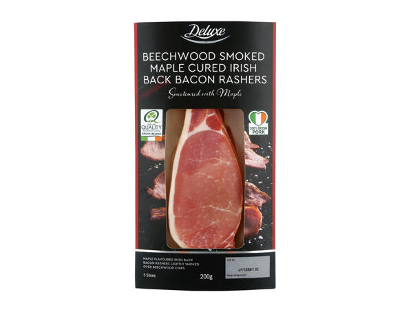 BEECHWOOD SMOKED MAPLE CURED IRISH BACK BACON RASHERS