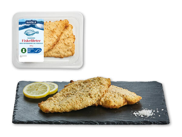 Panerede ferske fiskefileter