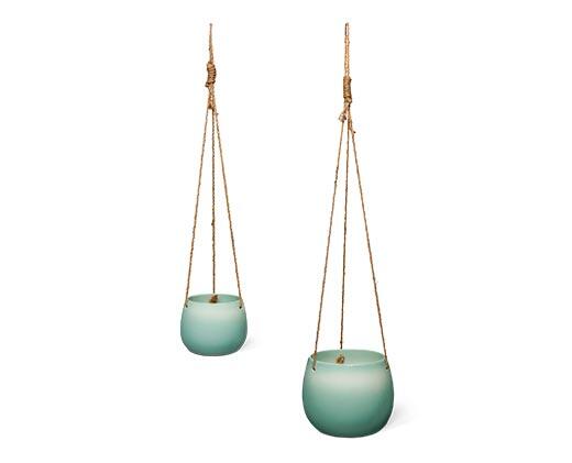 Belavi 2 Pack Ceramic Hanging Planter
