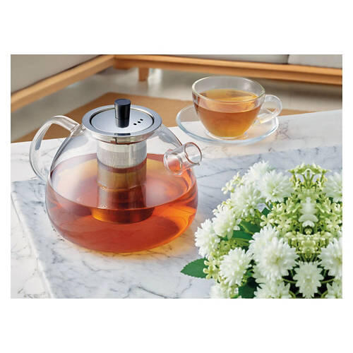 Round Shaped Clear Glass Teapot