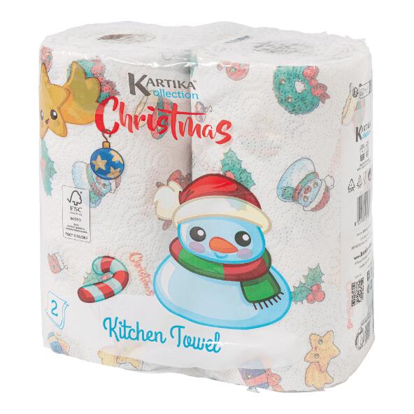 KARTIKA(R) 				Rouleaux d'essuie-tout avec motif de Noël, 2 pcs