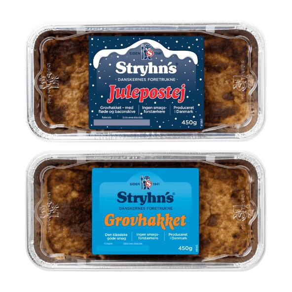 STRYHNS 	 				Julepostej med bacon eller grovhakket leverpostej