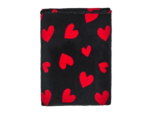 Livarno Home Black Blanket With Hearts