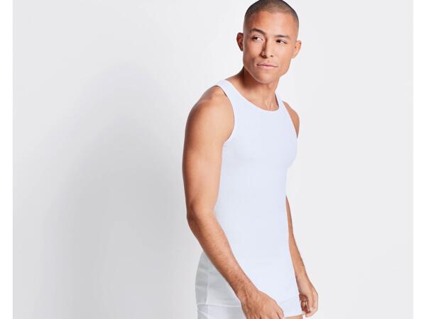 Men's double-ribbed vests, 2 pieces