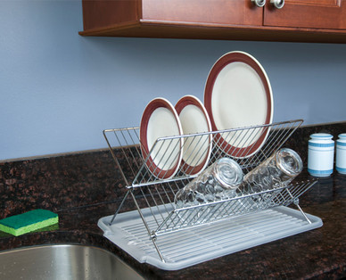 Easy Home Collapsible Dish Rack With Drainer