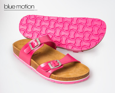 BLUE MOTION Kork-Fußbettpantoffeln für Mädchen und Damen