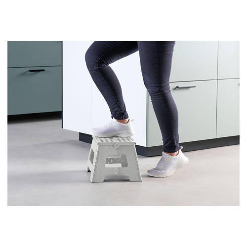 Folding Step Stool, Light Gray