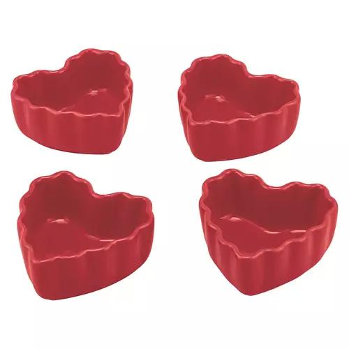 Valentine's Day Scalloped Ceramic Bakeware - Ramekin, Red