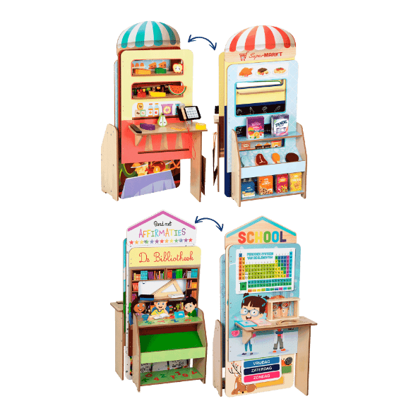 TOYLINO(R) Vouwbaar houten rollenspel 2-in-1
