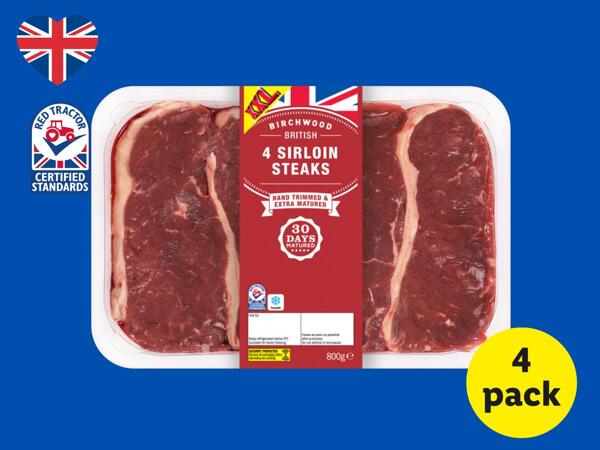 Birchwood 4 British Beef Sirloin Steaks
