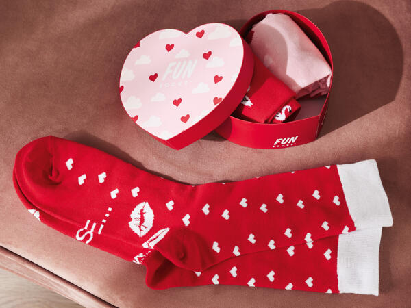 FUN Socks™ Damen/​Herren Socken-Geschenkbox, 3 Paar