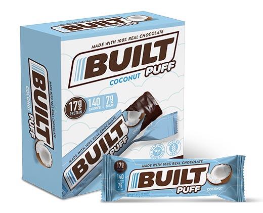 Built Bars 
 Brownie Batter Puff or Coconut Puff