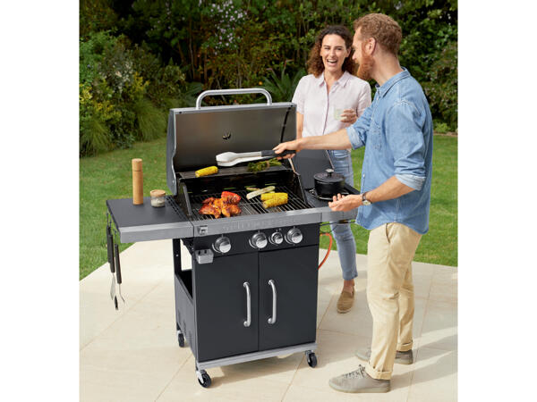 Grillmeister(R) Gas-Grillwagen, 3+1-flammig
