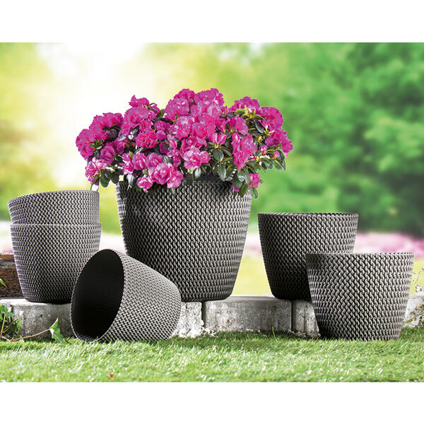 Strickoptik-Blumentöpfe