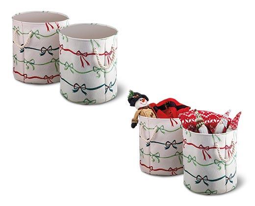 Huntington Home Holiday Canvas Bins