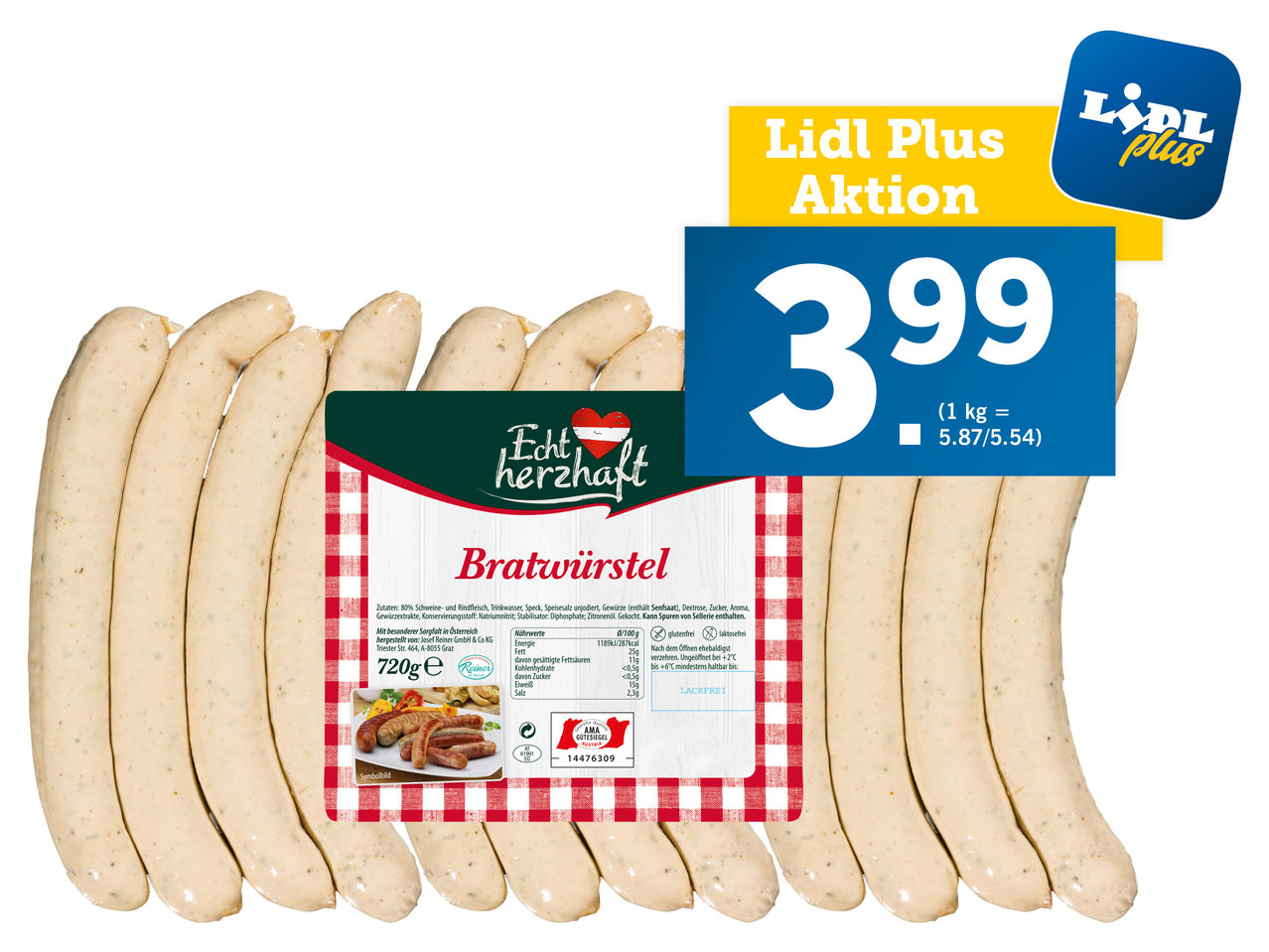 ECHT HERZHAFT Kasbratler oder Bratwürstel