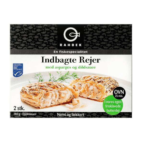 RAHBEK 	 				Indbagte rejer eller Indbagt laksefilet