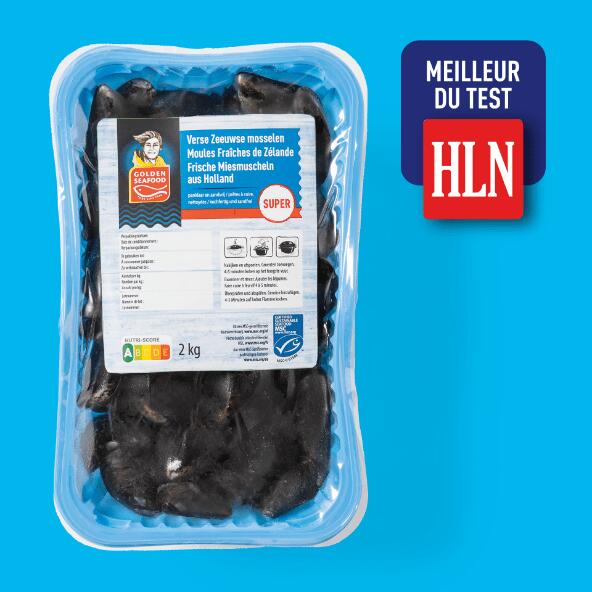 GOLDEN SEAFOOD(R) 	 				Frische seeländische „Super"-Muscheln, 2 kg