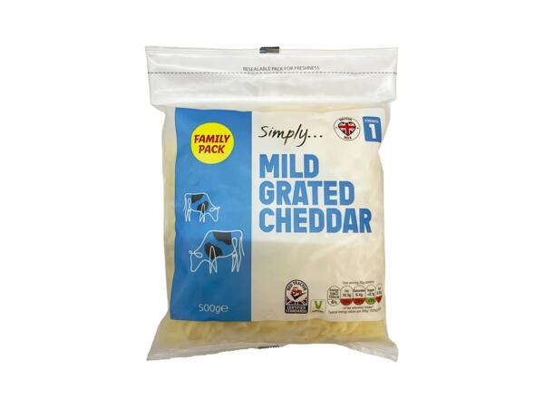 British mild grated cheddar