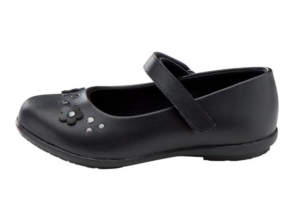 Girls' Leather School Shoes With Flowers