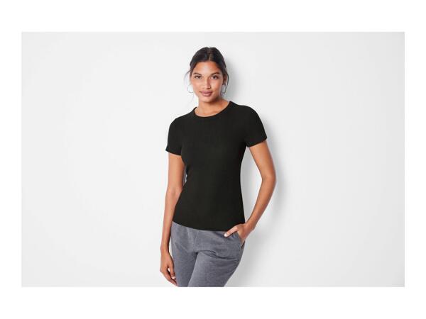 Esmara Ladies' Ribbed T-Shirt - Black