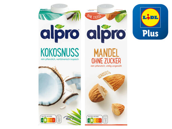 Alpro Mandeldrink ungesüßt/ Kokosnussdrink Original