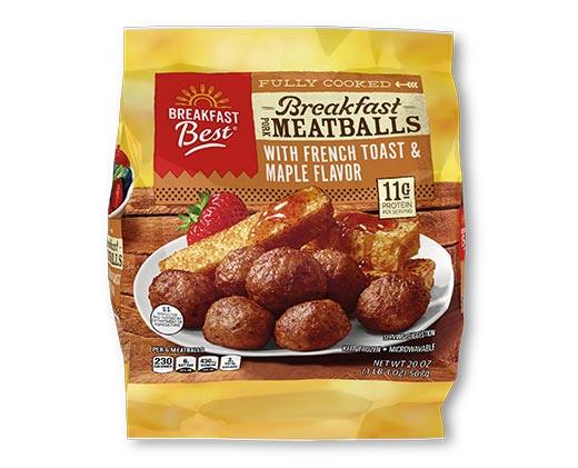 Breakfast Best French Toast or Bacon Egg & Cheese Meatballs