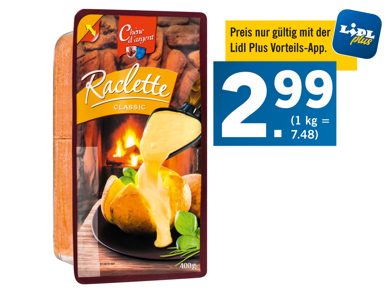 CHENE D‘ARGENT Raclette-Käse in Scheiben