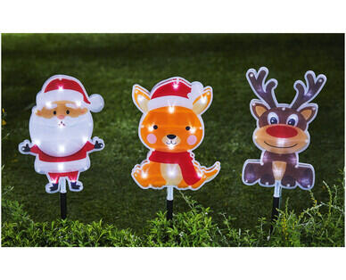 LED Solar Character Stake Lights 3pk