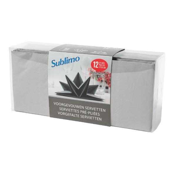 SUBLIMO(R) 				Serviettes pliées, 12 pcs