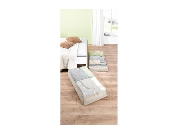Livarno Home Bedroom Storage Solutions Under-Bed Storage Bags - 2 pack Beige