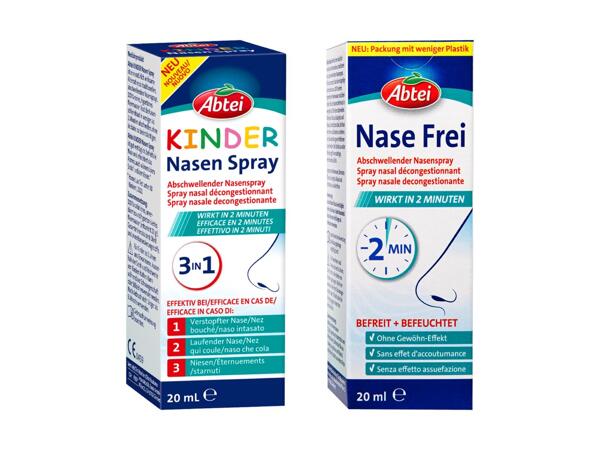 Spray nasal nez libéré en 2 minutes et spray nasal pour enfants Abtei