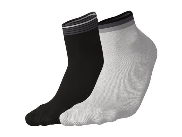 CRIVIT Adults' White & Black Cycling Socks - 2 Pairs