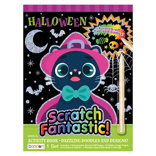 Halloween Scratch Art Activity Book - Witch/Black Cat