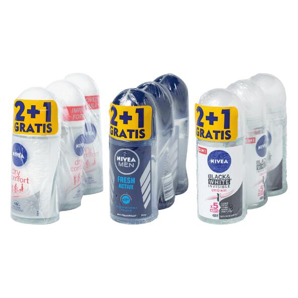 NIVEA(R) Roll-on-deodorant, 3 st.