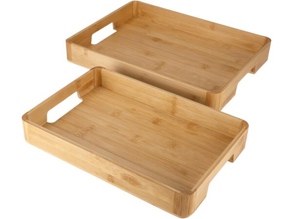Serveringsbricka i bambu, set