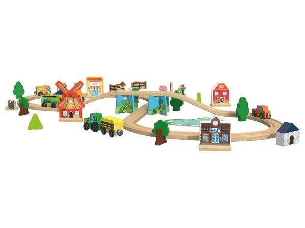 Dřevěná železnice Sada dinosaurů / Statek
